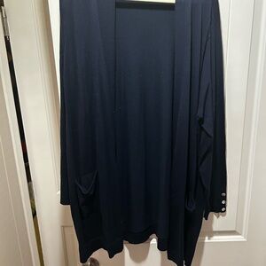 3X Navy Blue Open Front Cardigan